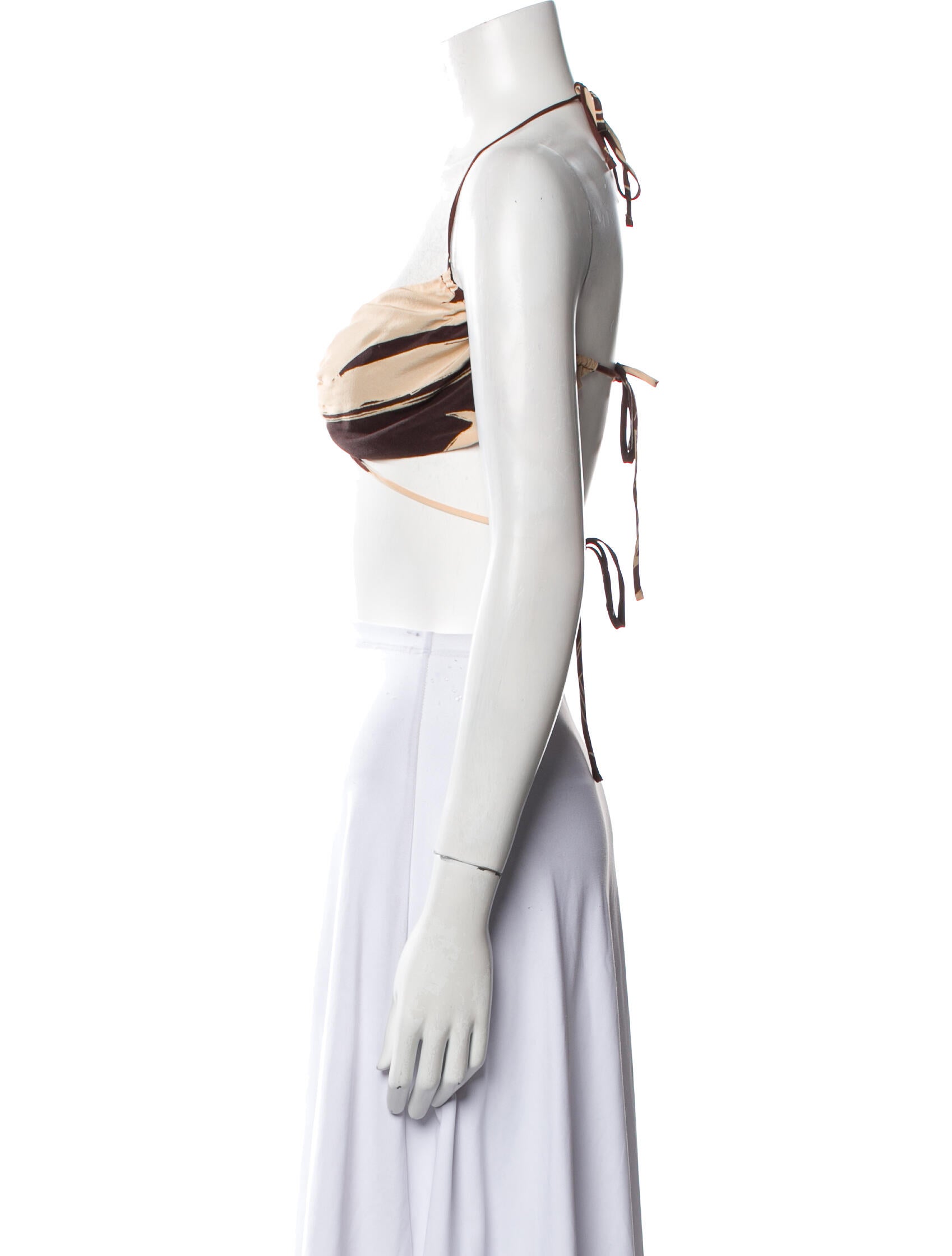 Johanna Ortiz Halterneck Sleeveless Crop Top