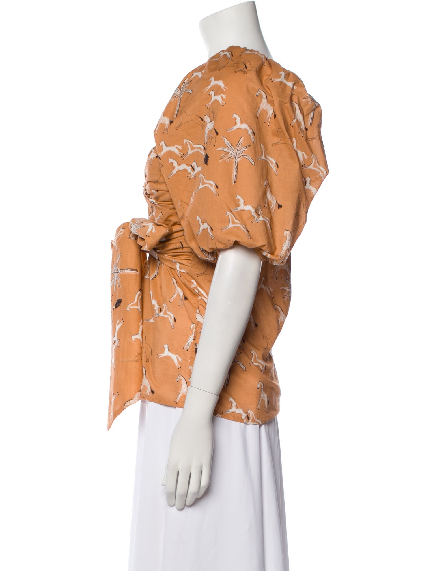 Johanna Ortiz Floral Print Square Neckline Blouse