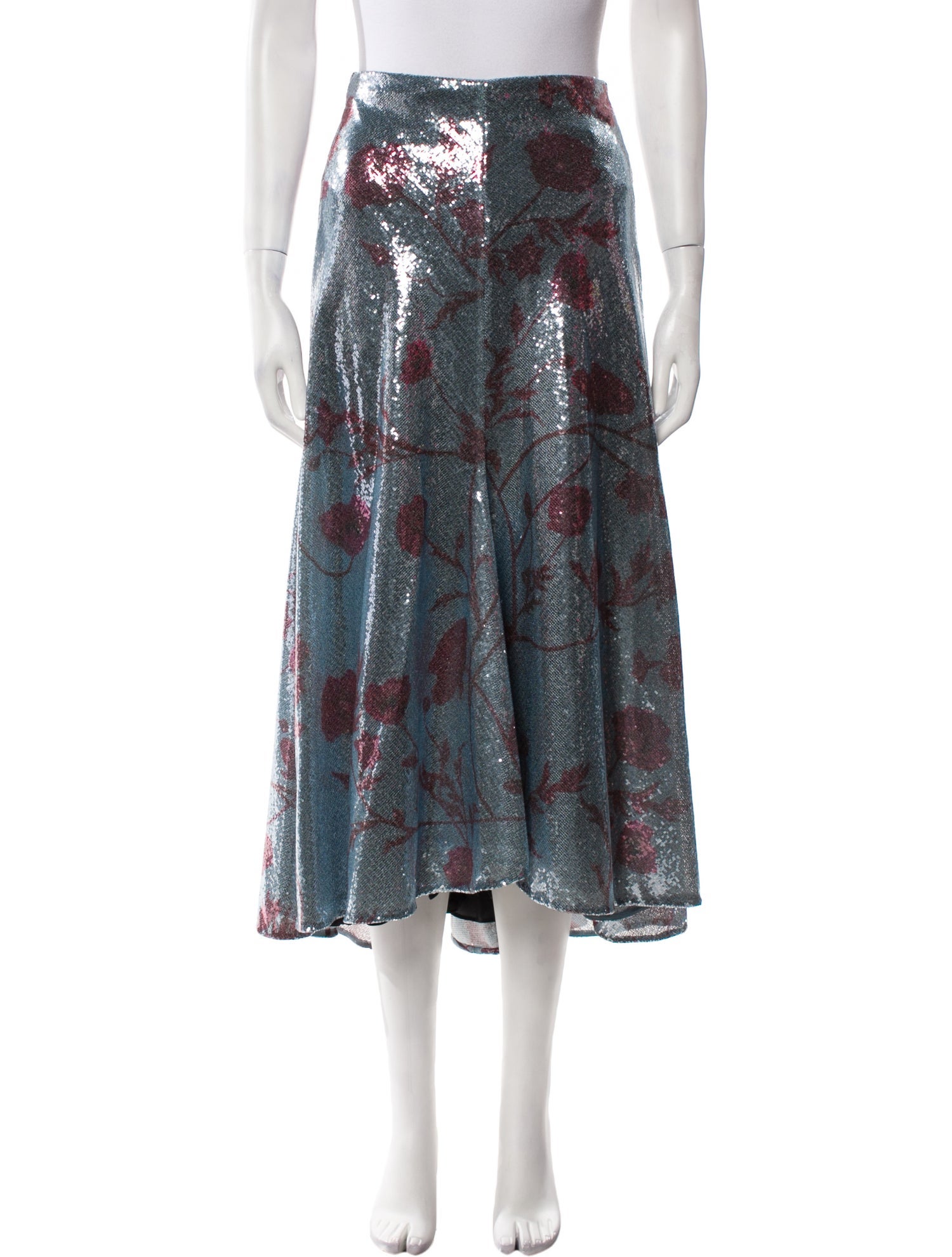 Johanna Ortiz Floral Print Midi Length Skirt