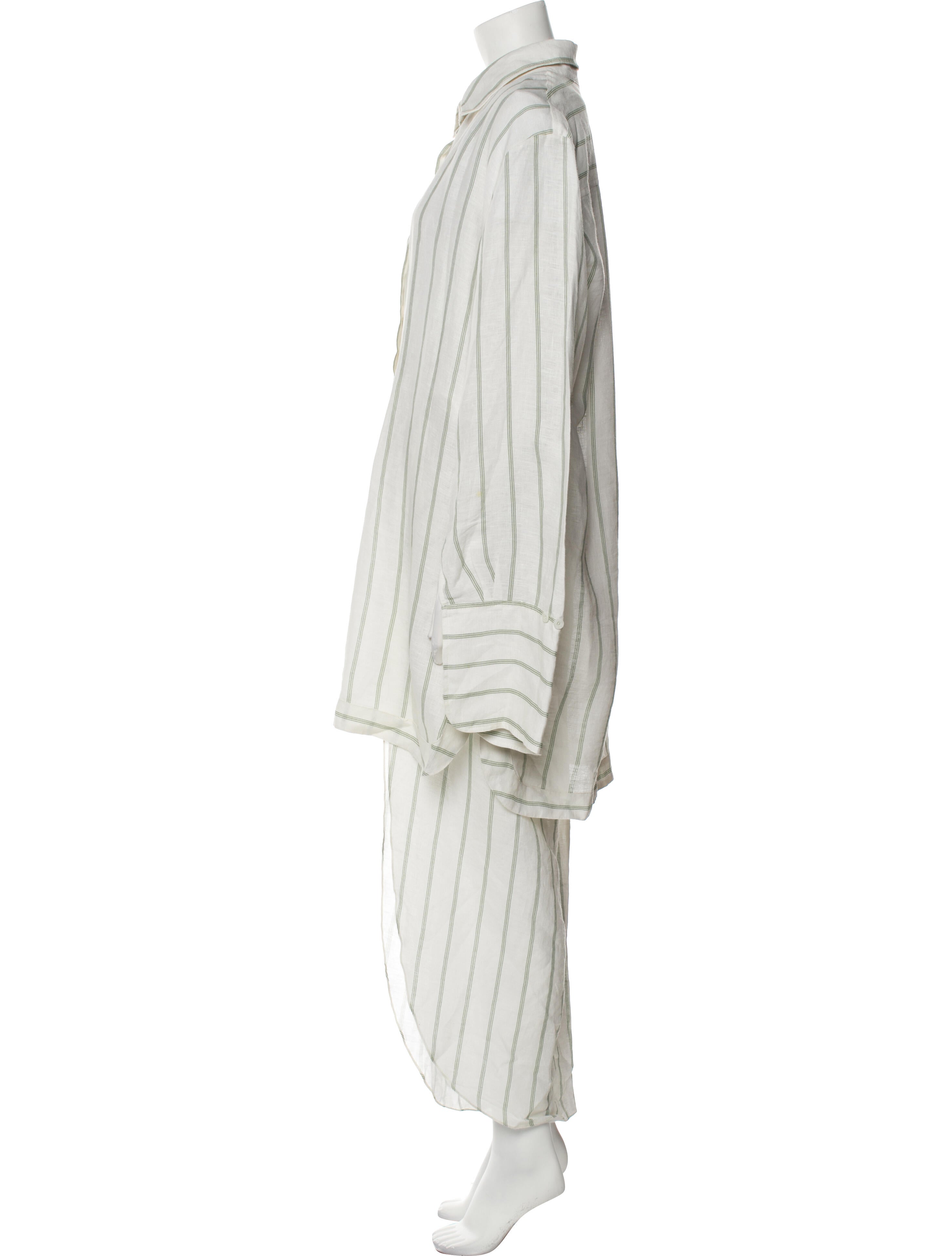 Johanna Ortiz Linen Striped Skirt Set