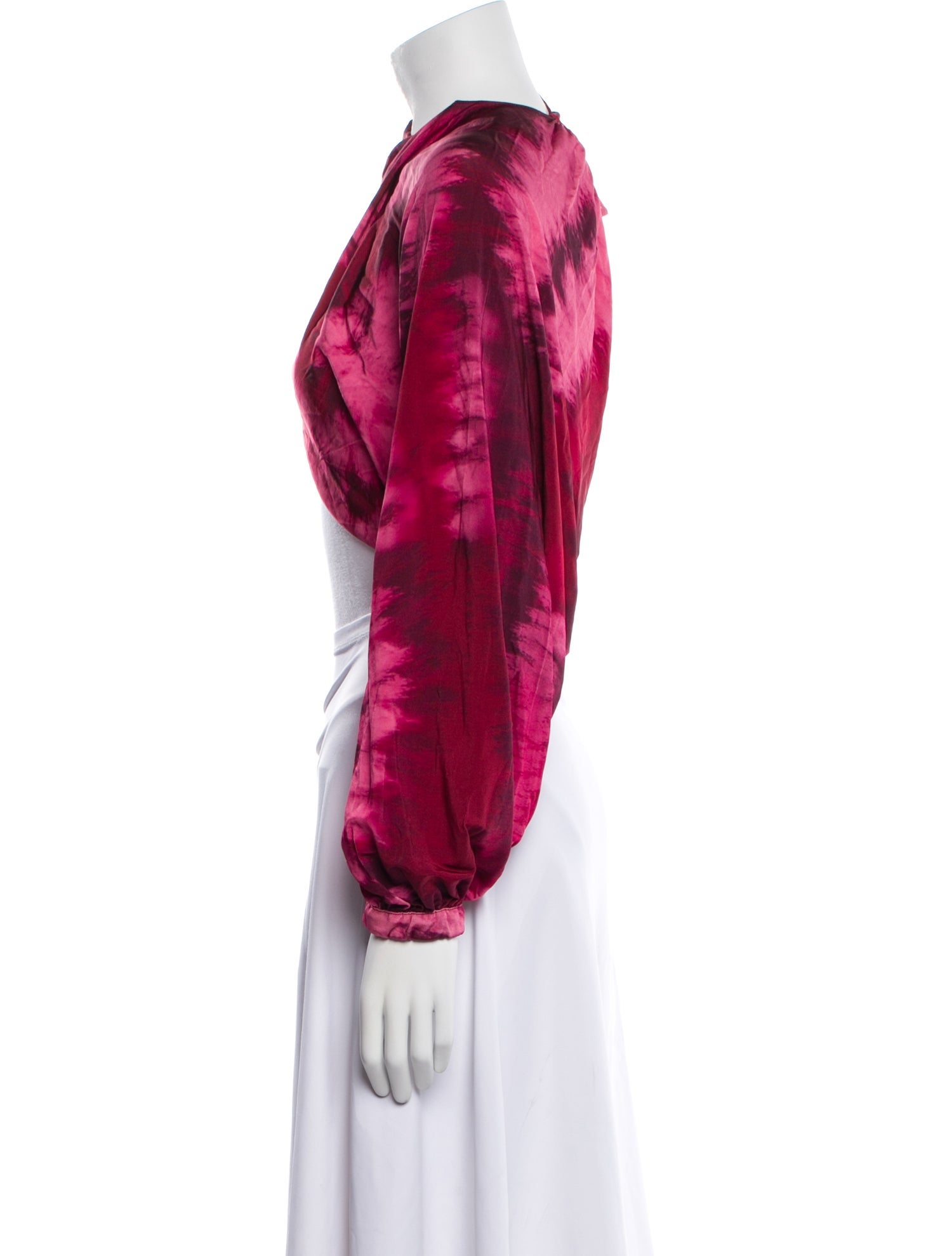 Johanna Ortiz Tie-Dye Print One-Shoulder Crop Top