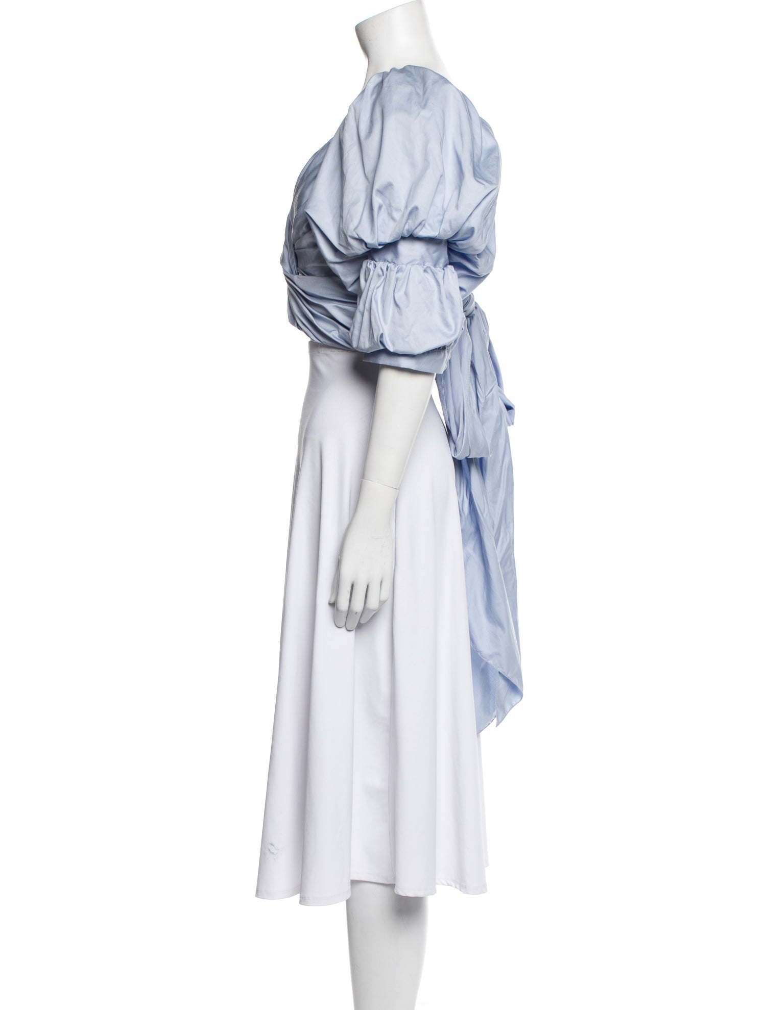 Johanna Ortiz V-Neck Three-Quarter Sleeve Crop Top