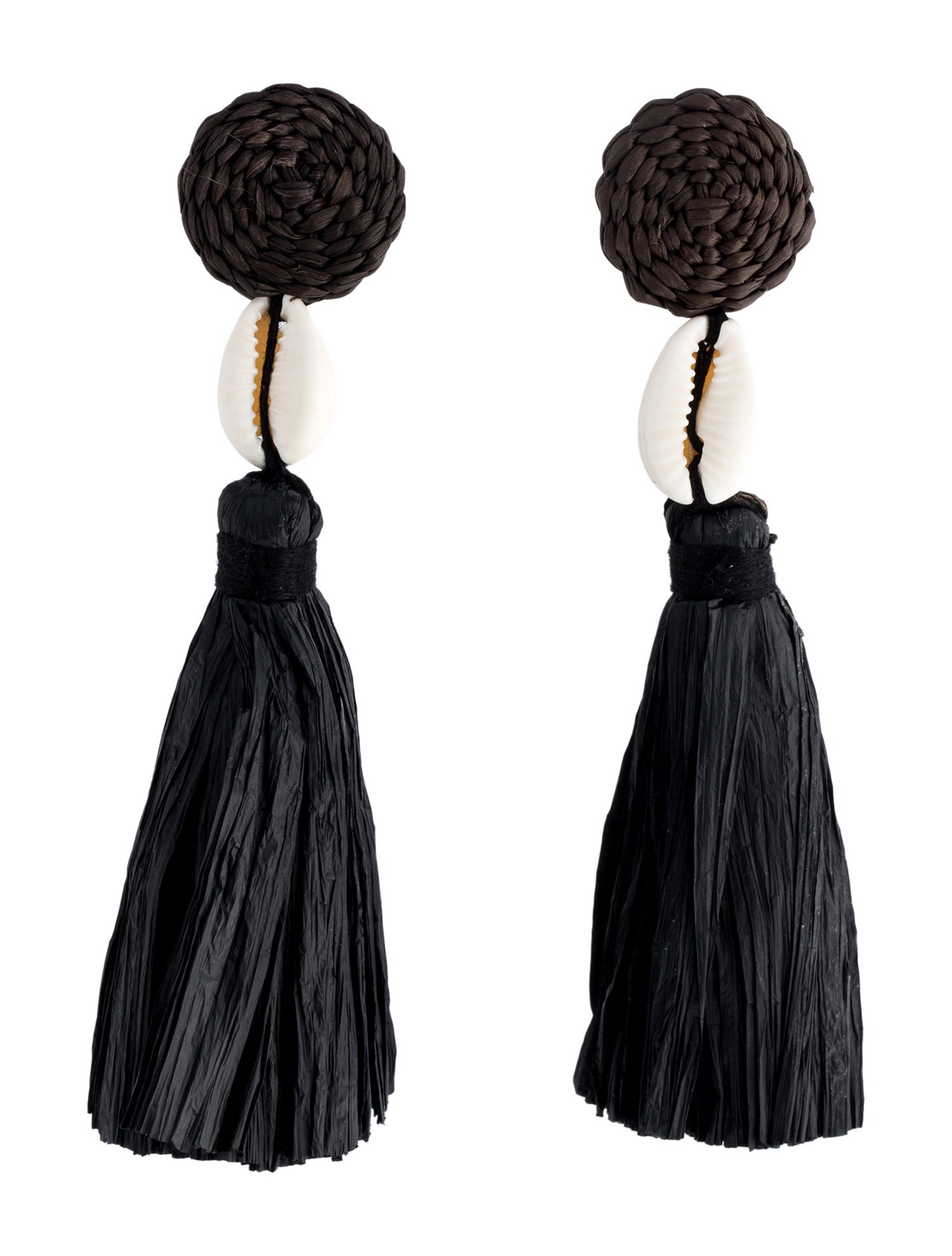 Johanna Ortiz Shell, Raffia & Plastic Safari of Dunes Drop Earrings