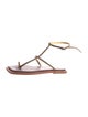 Johanna Ortiz Leather T-Strap Sandals