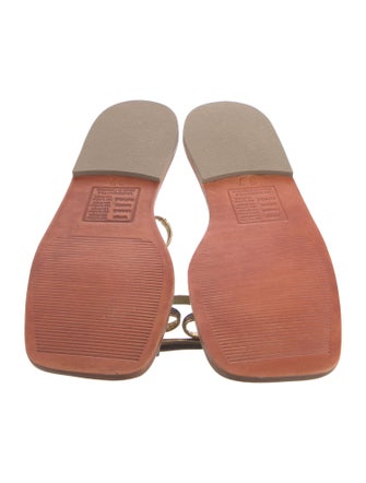 Johanna Ortiz Leather T-Strap Sandals