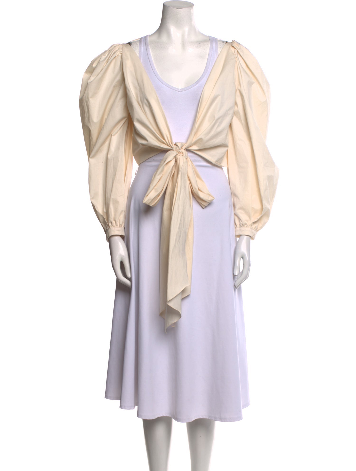 Johanna Ortiz Plunge Neckline Long Sleeve Blouse