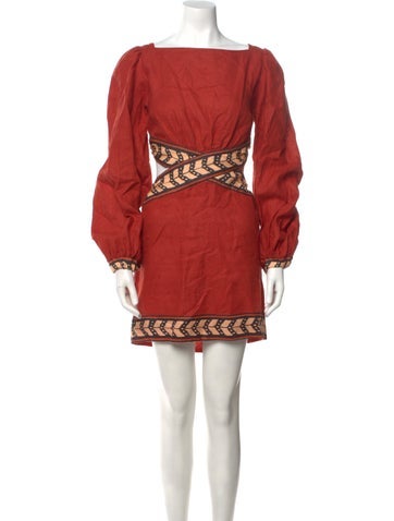 Johanna Ortiz Dresses Linen Knee-Length Dress US 6 | M