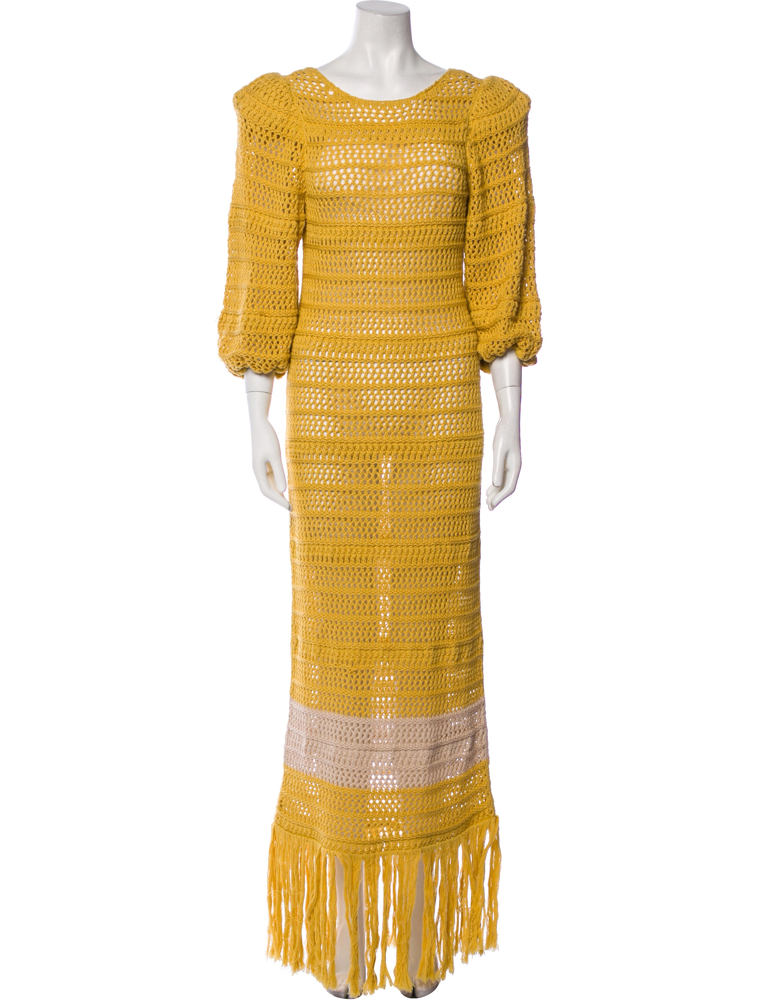 Johanna Ortiz Scoop Neck Long Dress