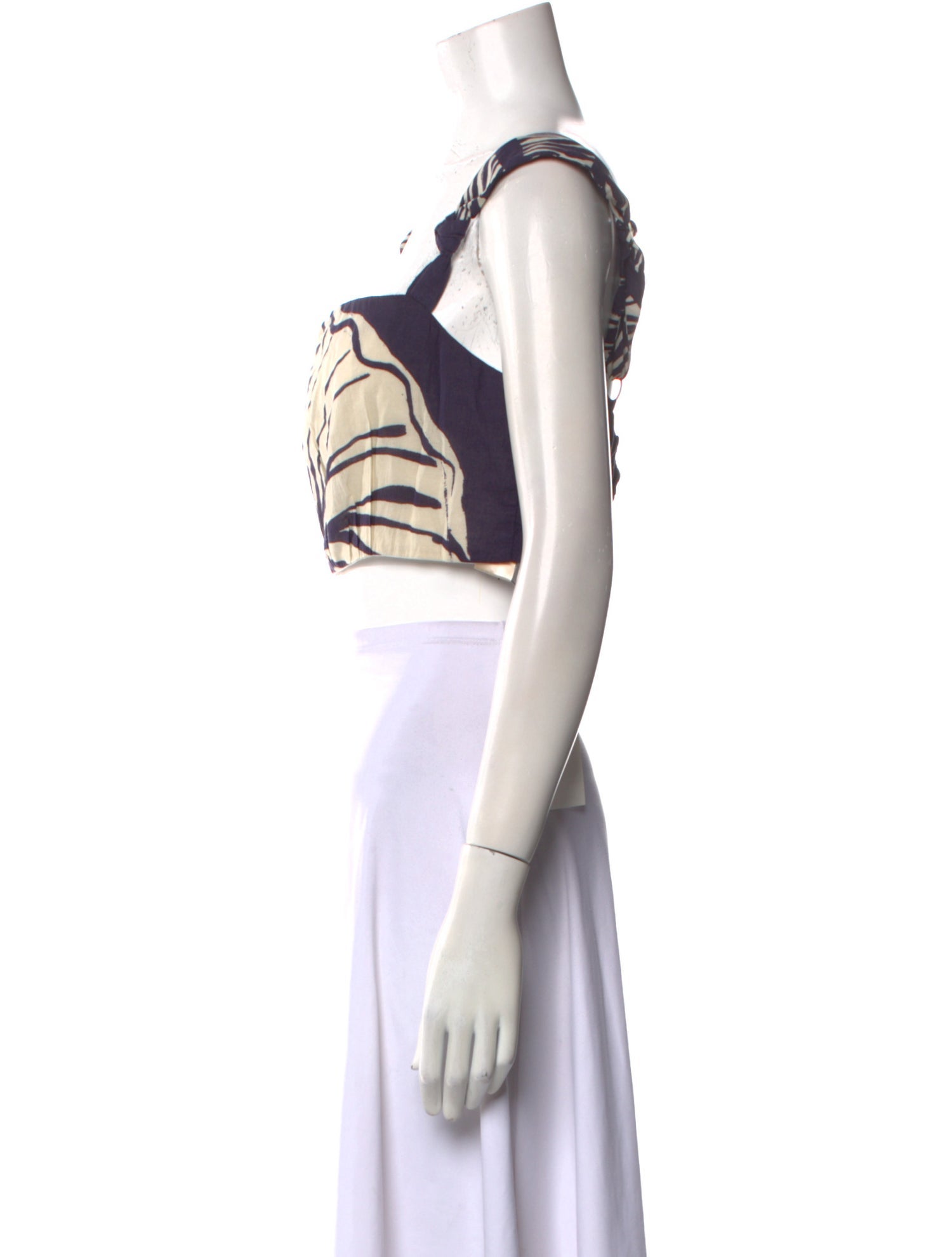 Johanna Ortiz Printed Square Neckline Crop Top w/ Tags