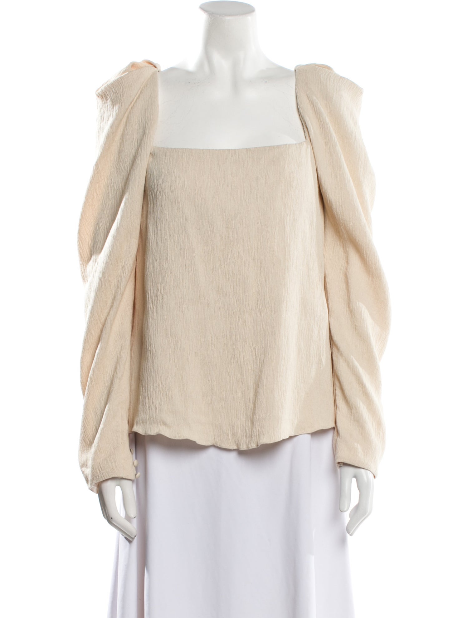 Johanna Ortiz Square Neckline Long Sleeve Blouse