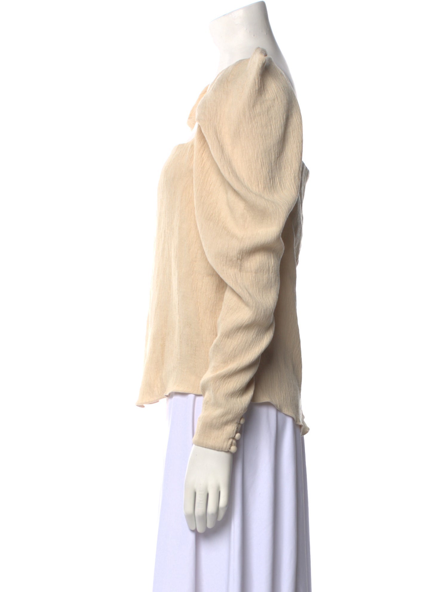 Johanna Ortiz Square Neckline Long Sleeve Blouse