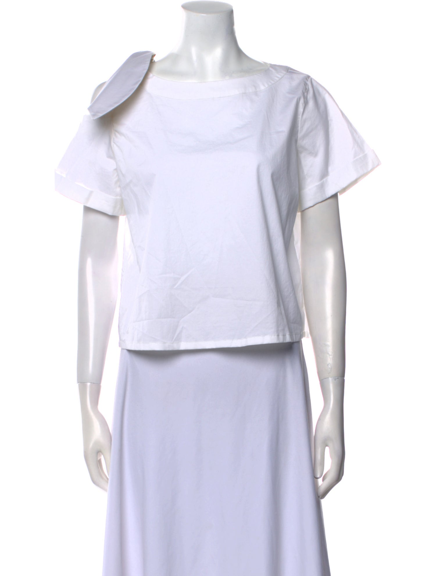 Johanna Ortiz Bateau Neckline Short Sleeve Blouse