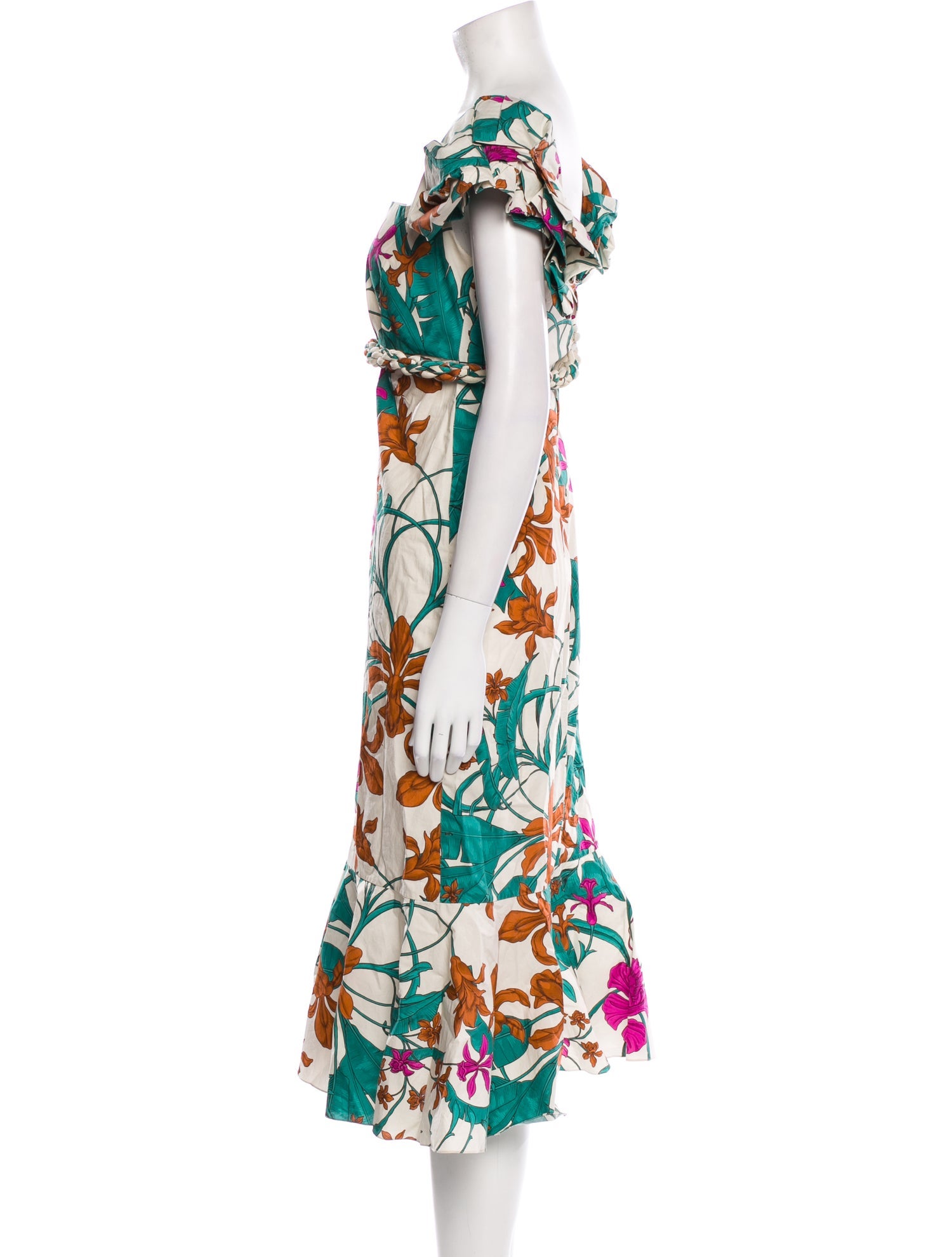 Johanna Ortiz Floral Print Midi Length Dress