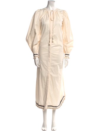 Johanna Ortiz Crew Neck Long Dress