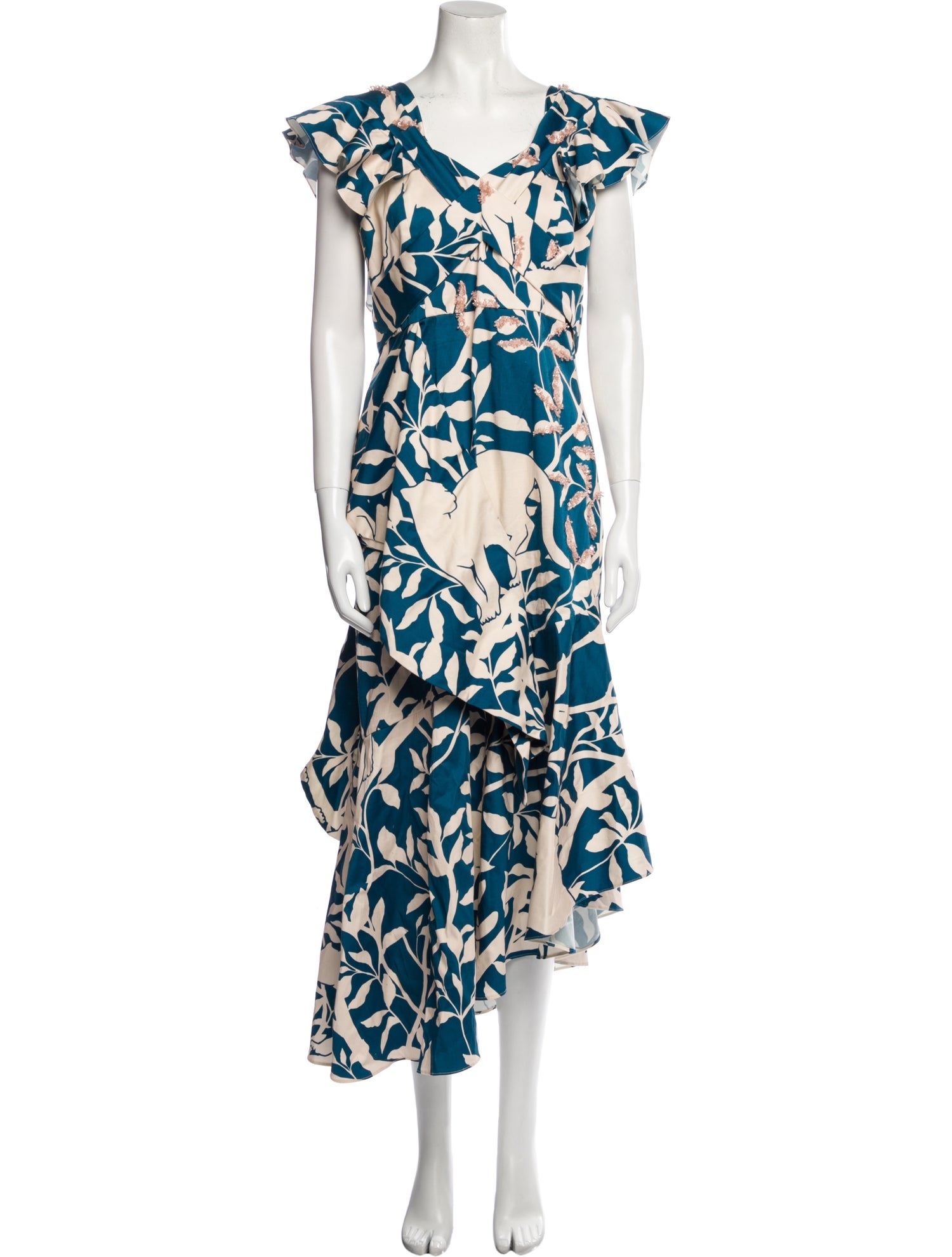 Johanna Ortiz Floral Print Long Dress