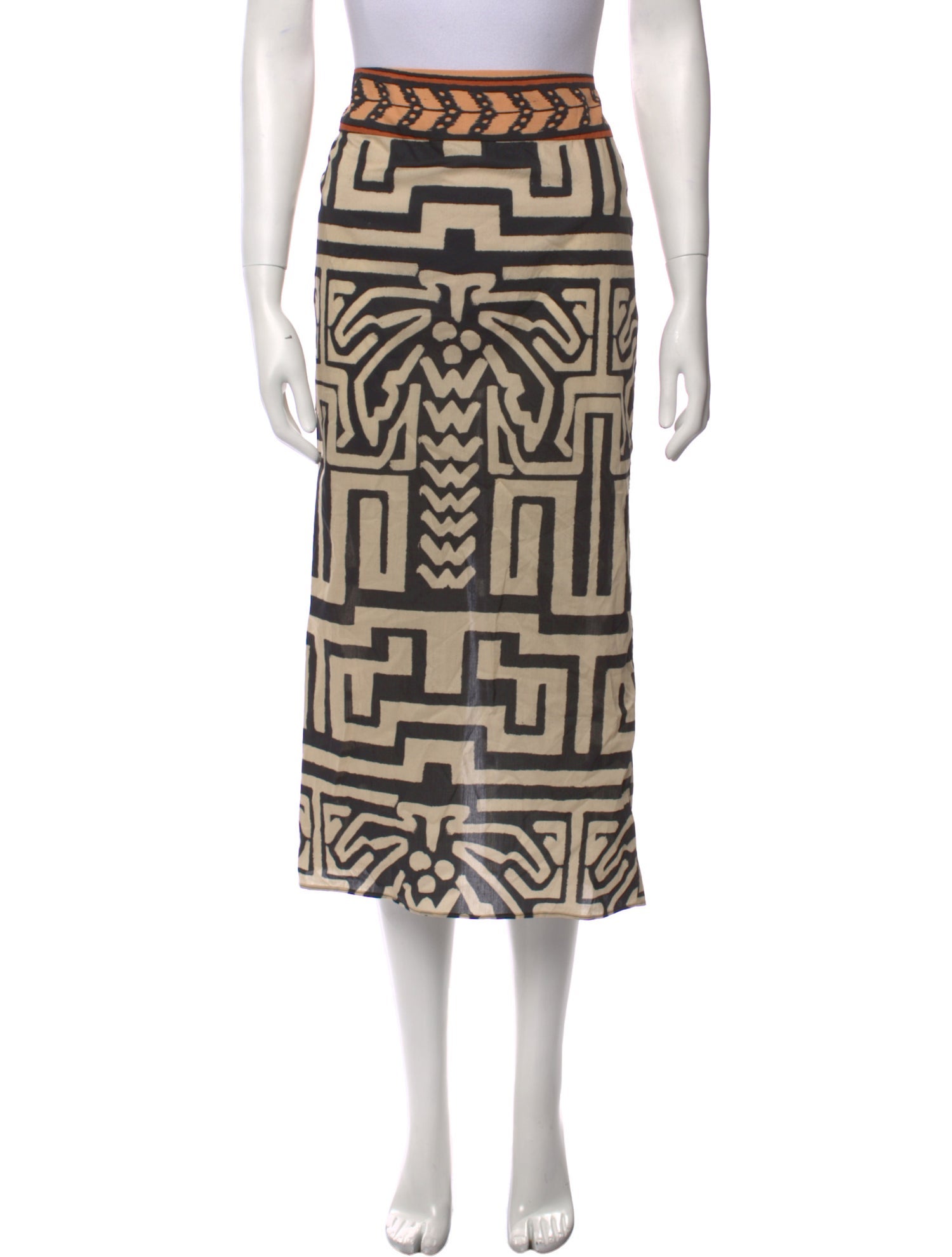 Johanna Ortiz Printed Midi Length Skirt