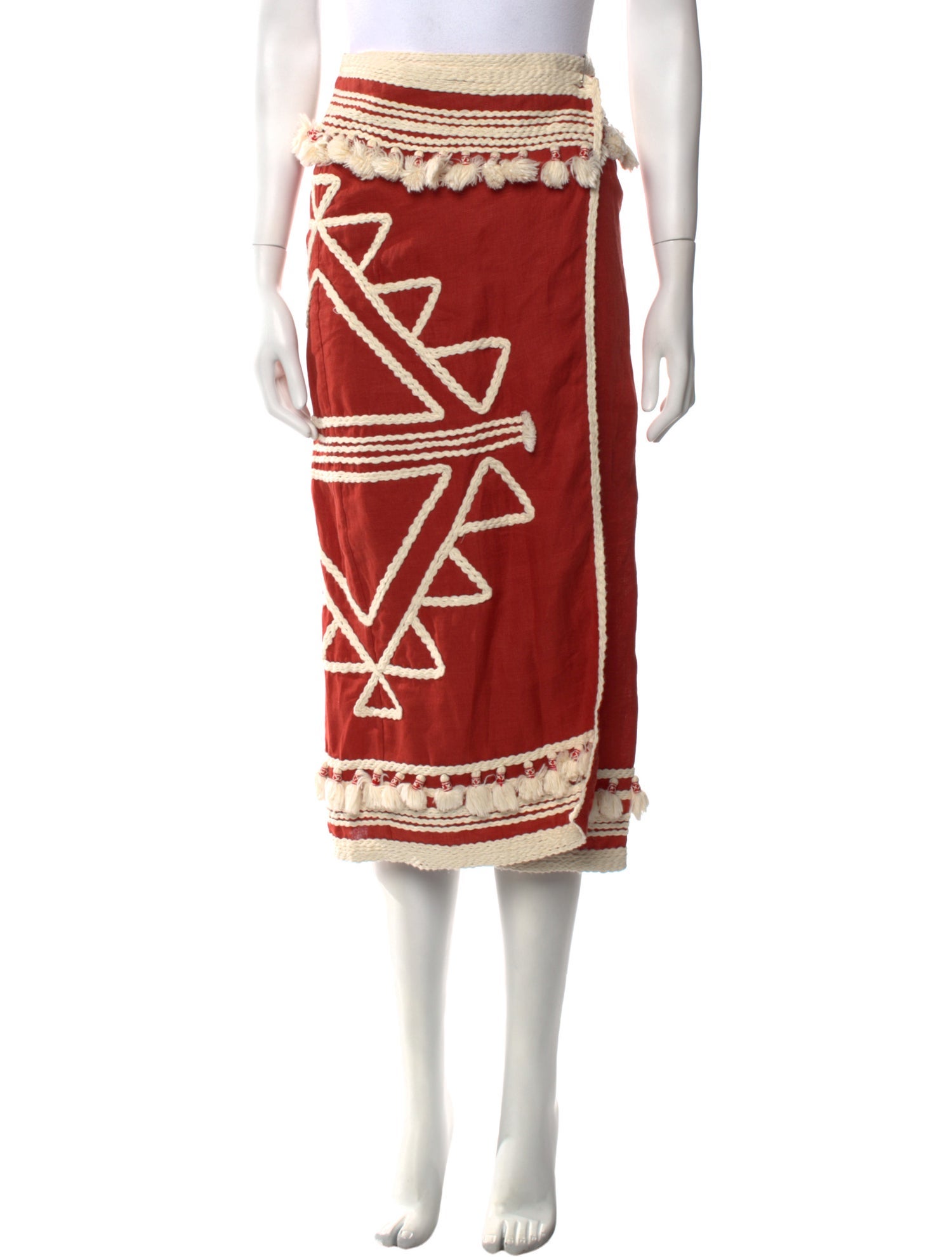 Johanna Ortiz Linen Midi Length Skirt