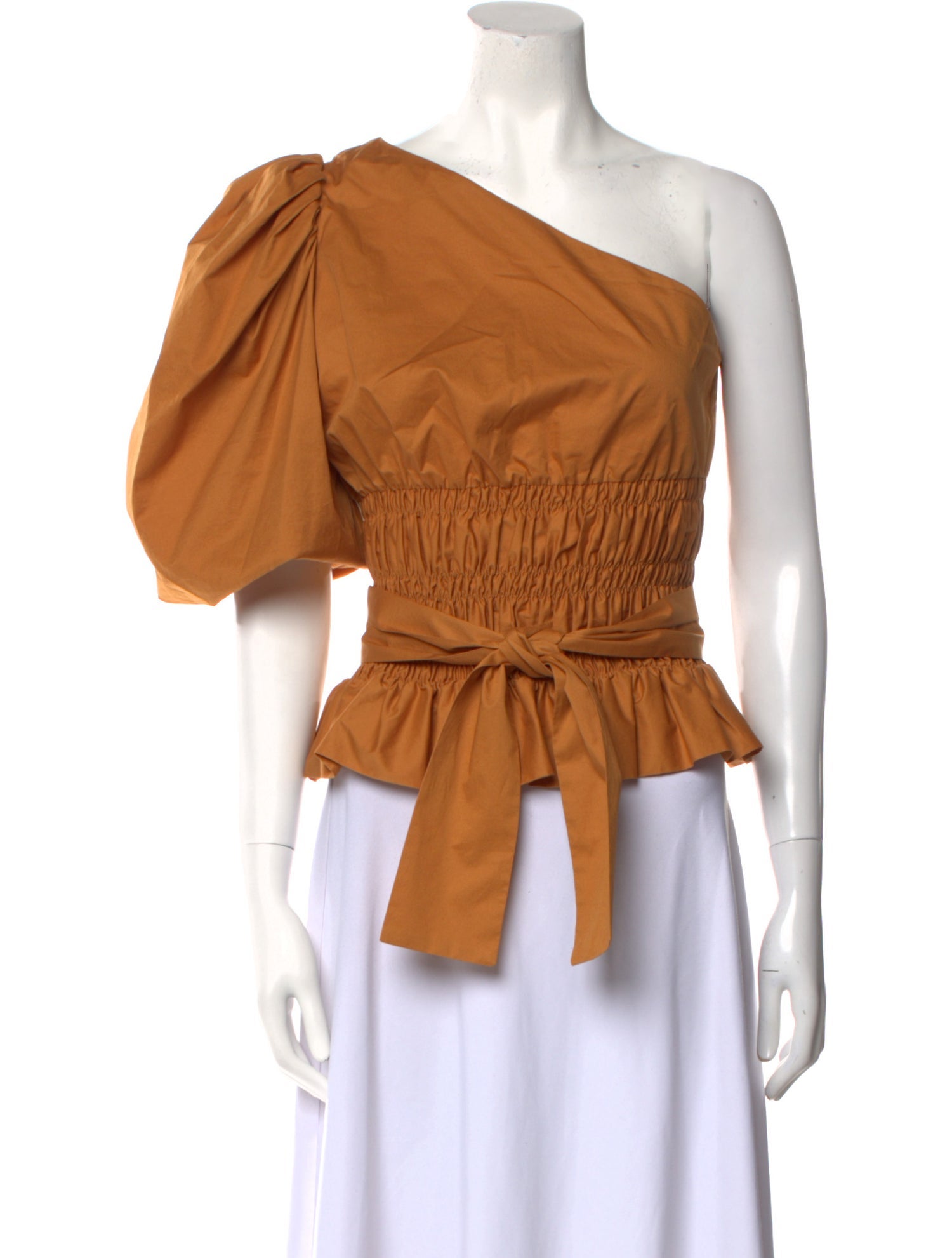 Johanna Ortiz One-Shoulder Three-Quarter Sleeve Blouse