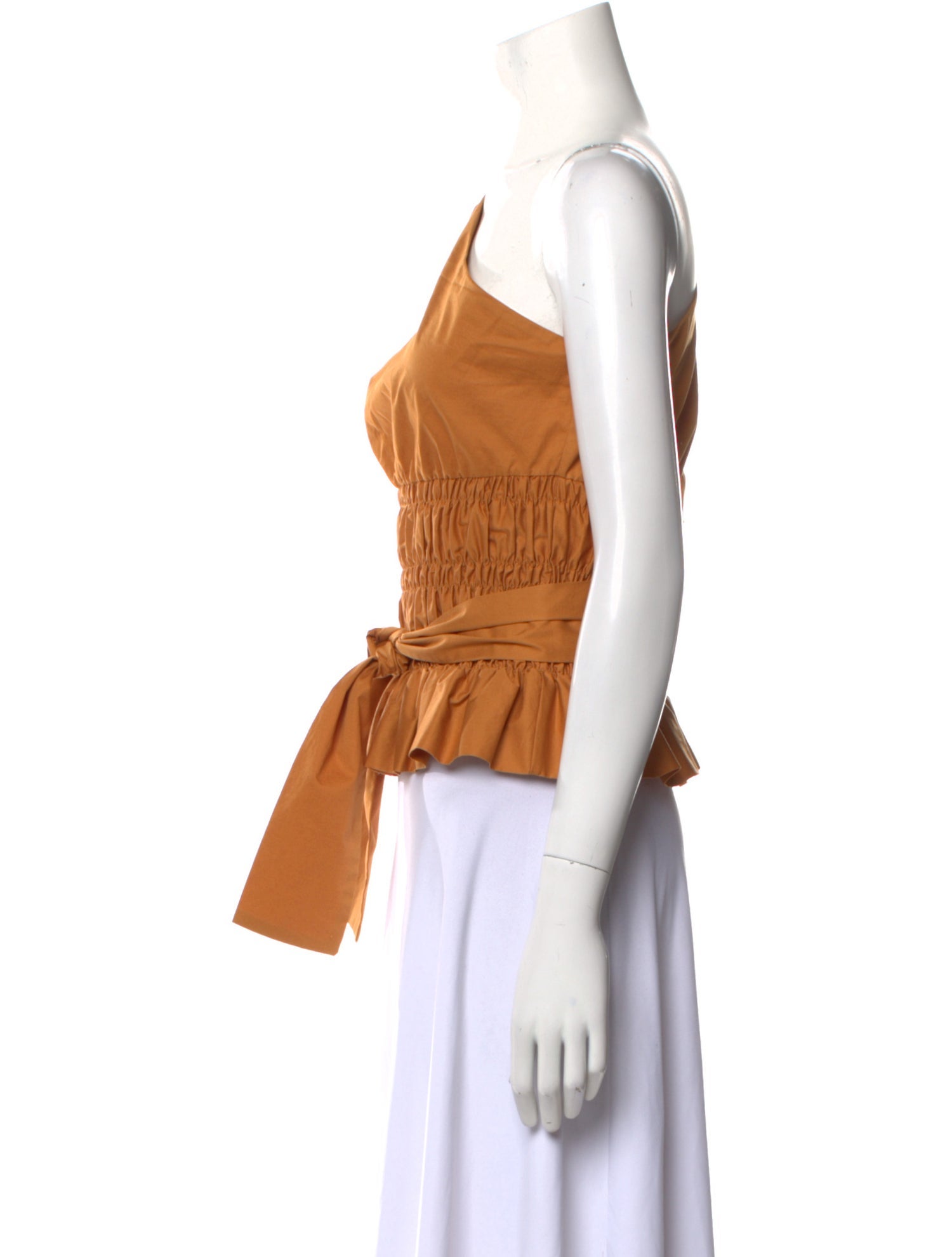 Johanna Ortiz One-Shoulder Three-Quarter Sleeve Blouse