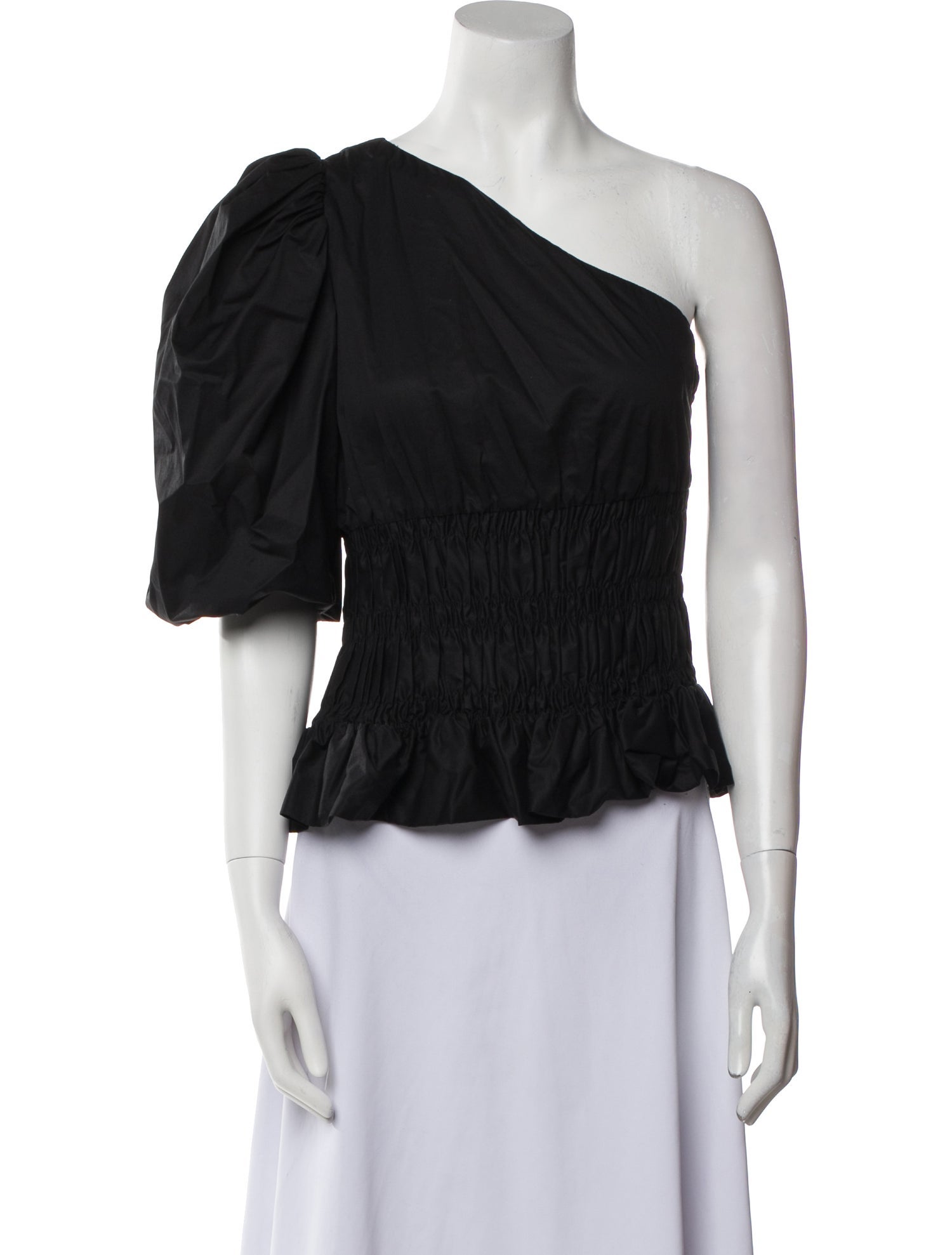 Johanna Ortiz One-Shoulder Short Sleeve Crop Top