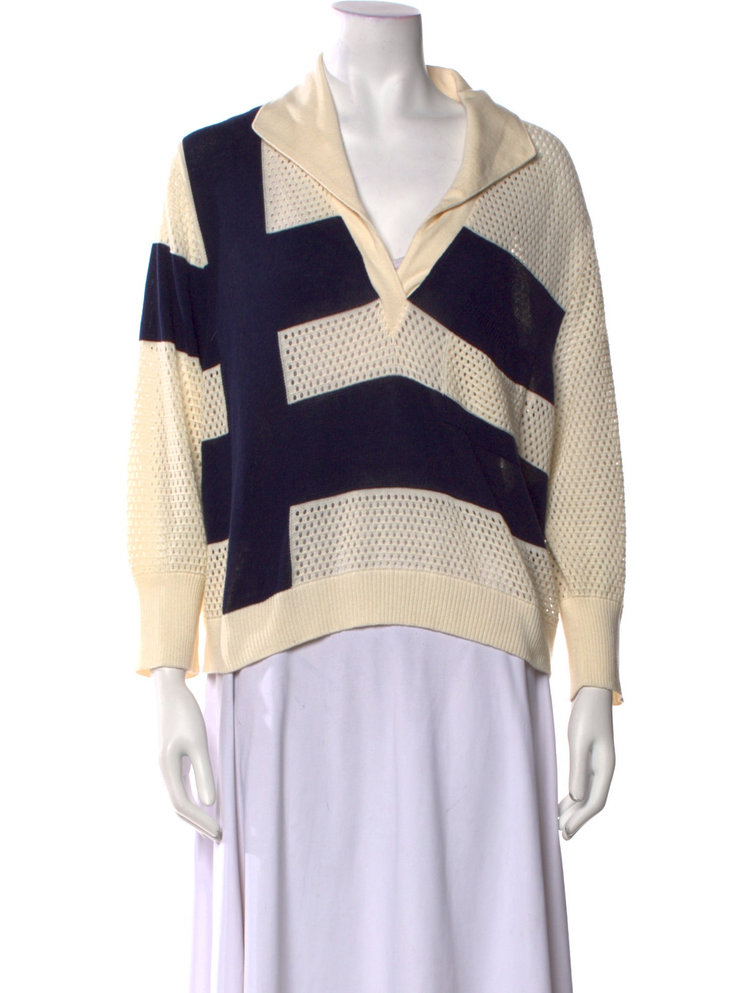 Johanna Ortiz Colorblock Pattern Long Sleeve Sweatshirt