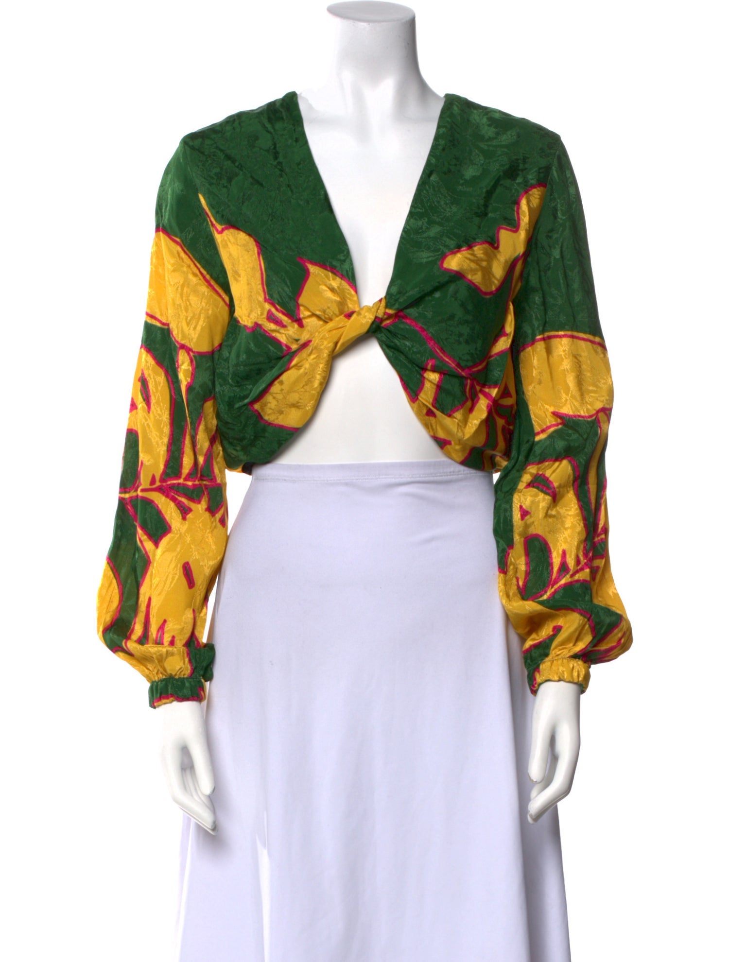 Johanna Ortiz Silk Printed Crop Top w/ Tags