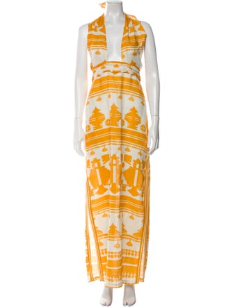 Johanna Ortiz Linen Long Dress