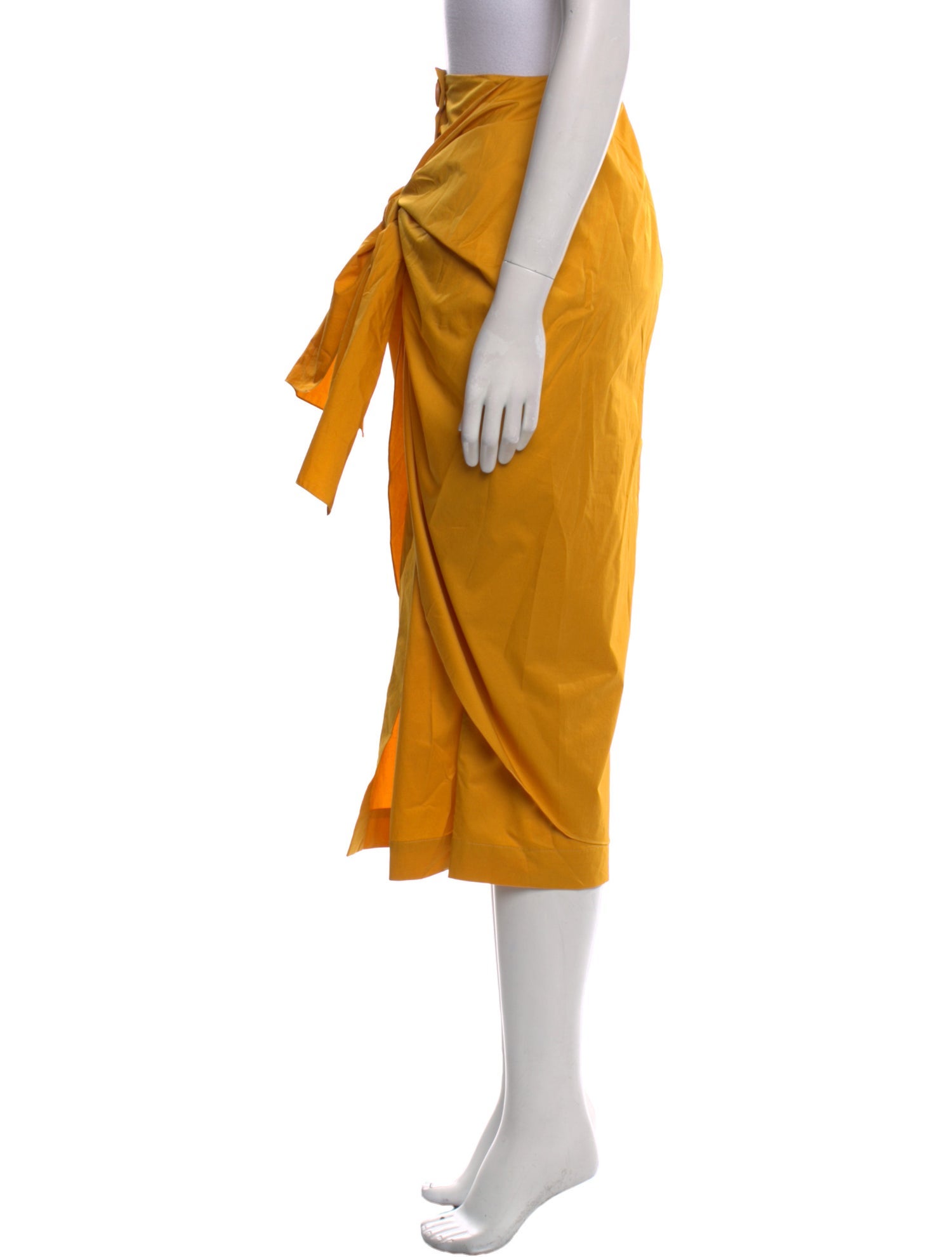 Johanna Ortiz Pleated Accents Midi Length Skirt