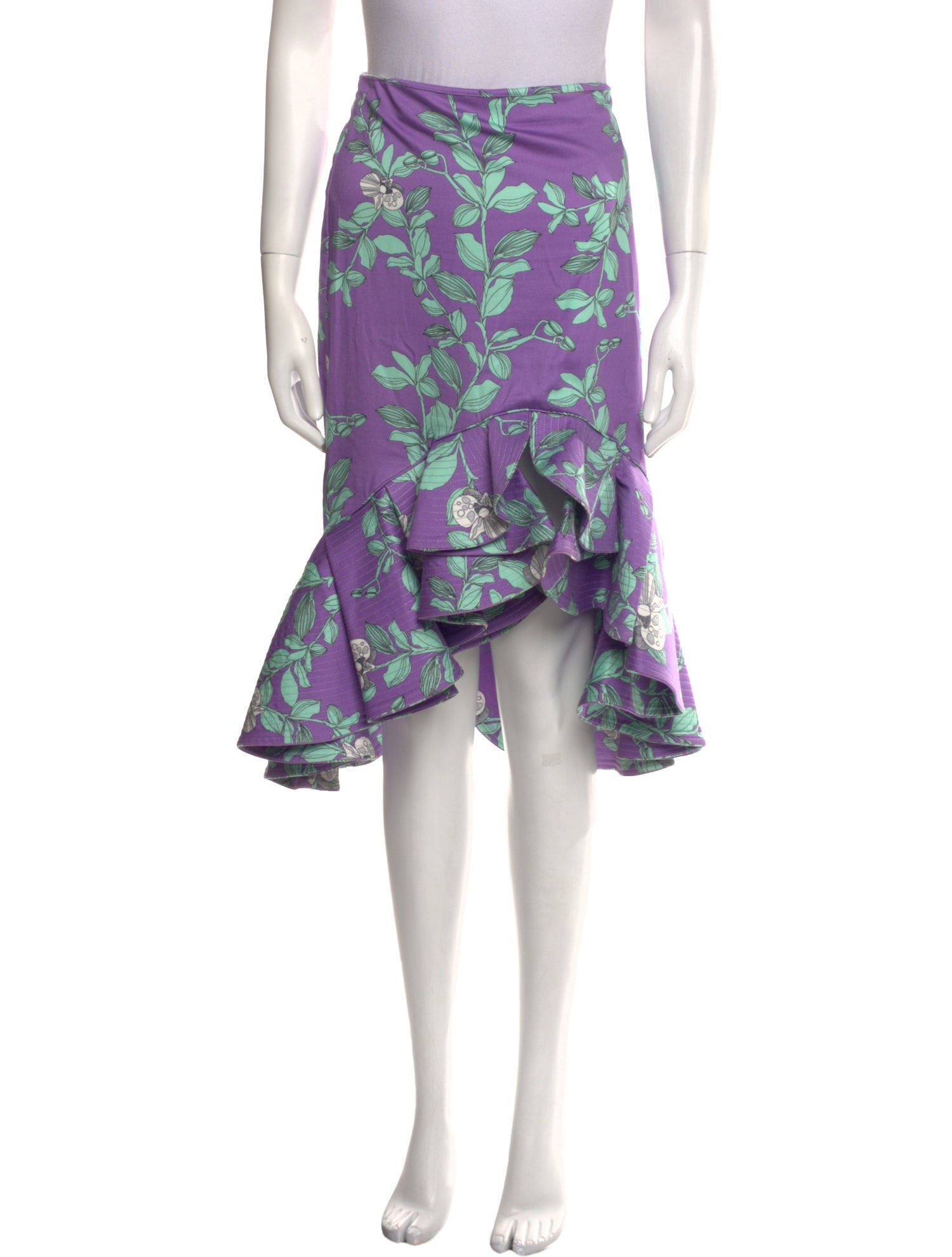 Johanna Ortiz Floral Print Knee-Length Skirt