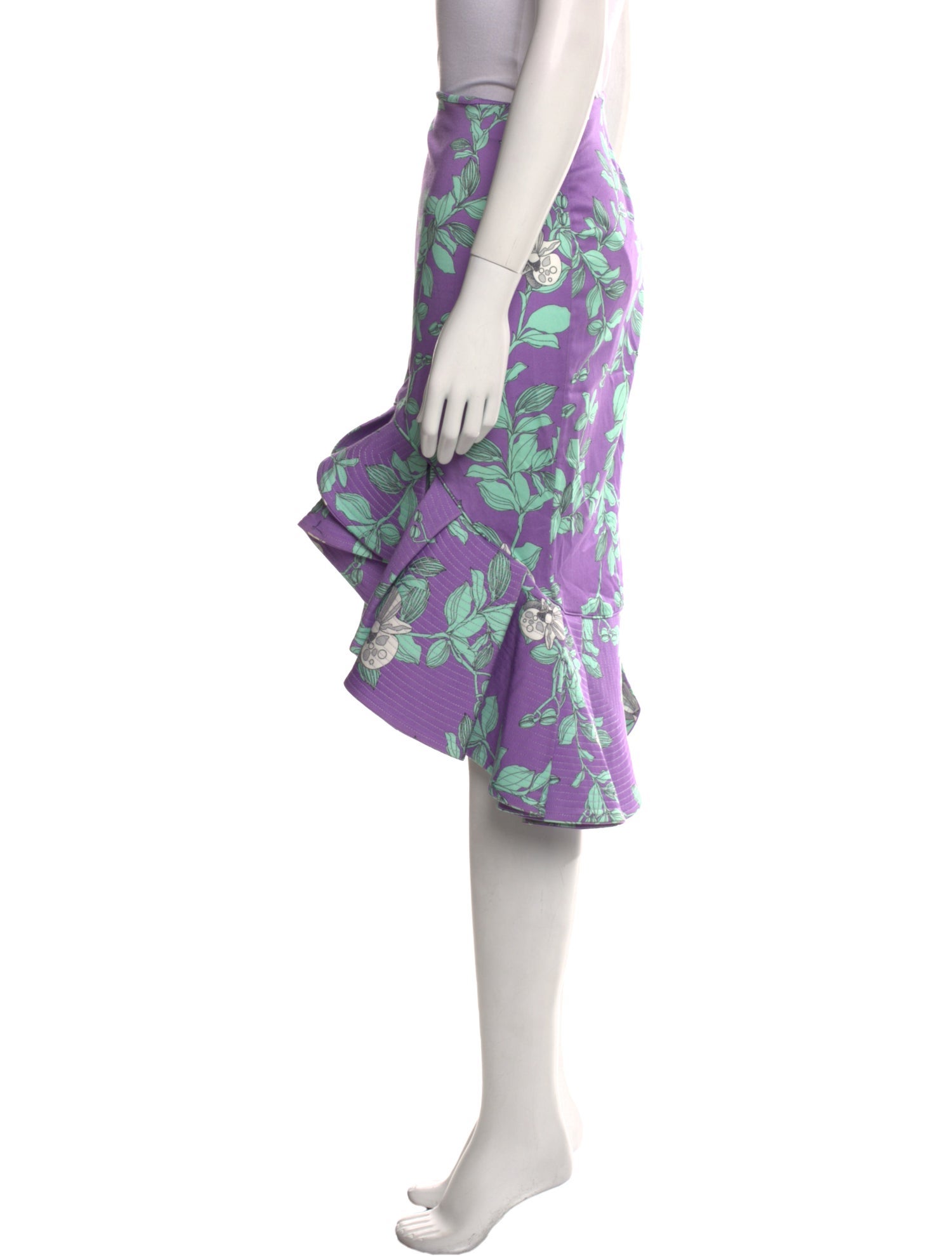 Johanna Ortiz Floral Print Knee-Length Skirt