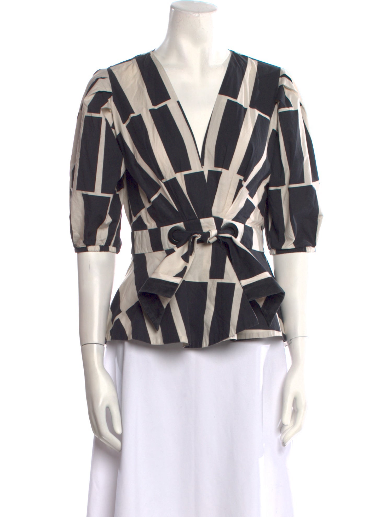 Johanna Ortiz Printed V-Neck Blouse