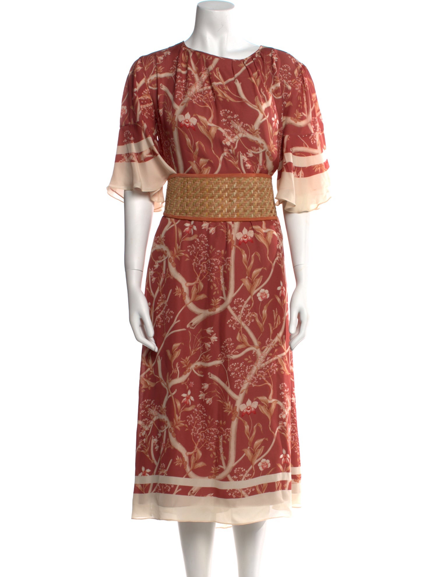 Johanna Ortiz Printed Midi Length Dress