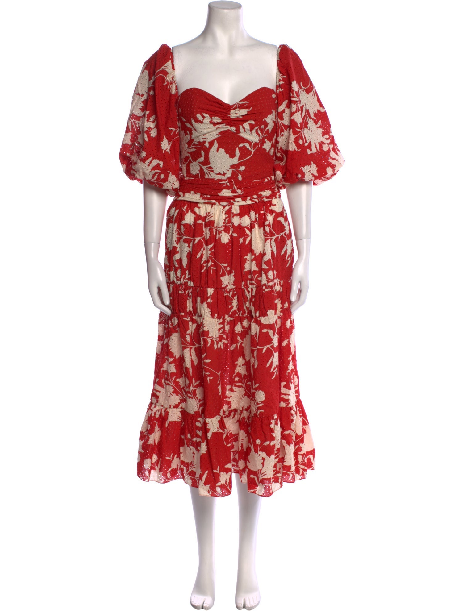 Johanna Ortiz Floral Print Midi Length Dress