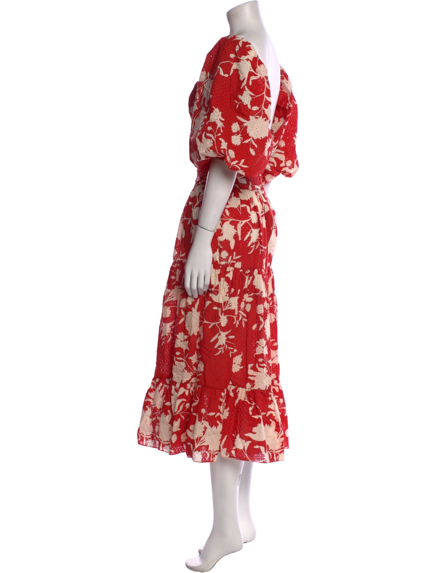 Johanna Ortiz Floral Print Midi Length Dress