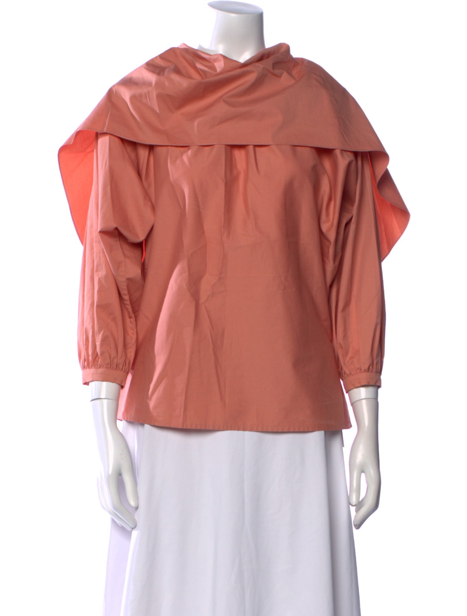 Johanna Ortiz Cowl Neck Three-Quarter Sleeve Blouse