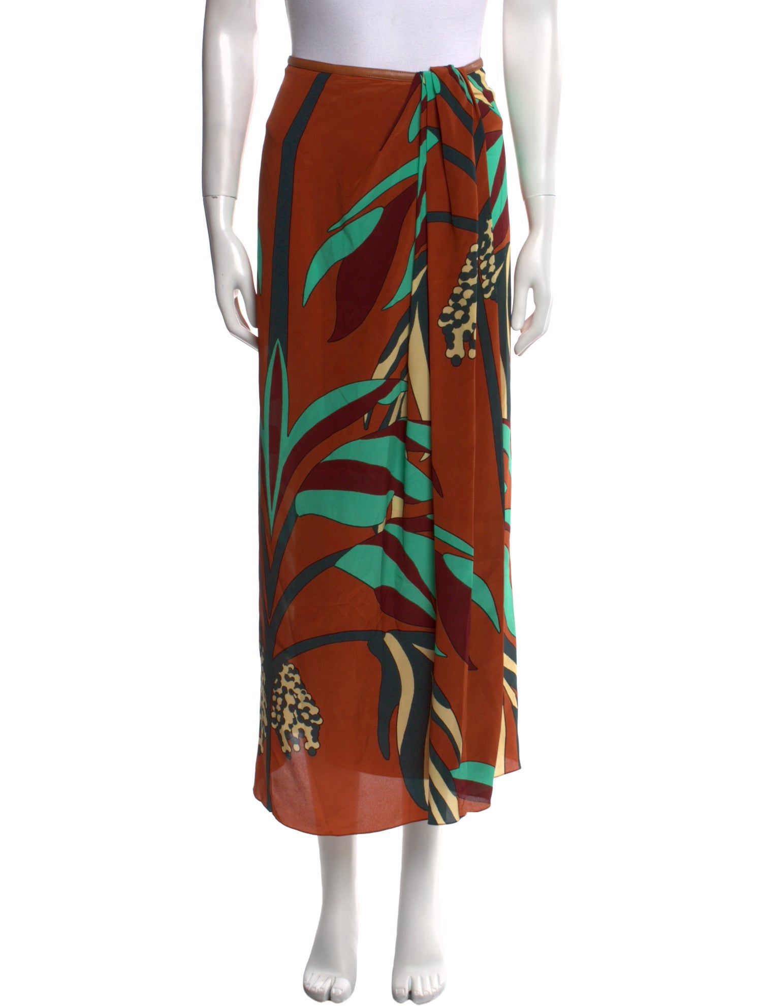 Johanna Ortiz Silk Midi Length Skirt
