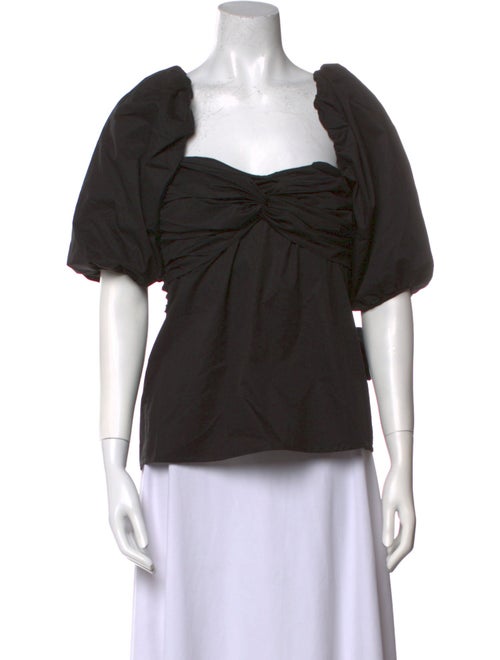 Johanna Ortiz Square Neckline Short Sleeve Top