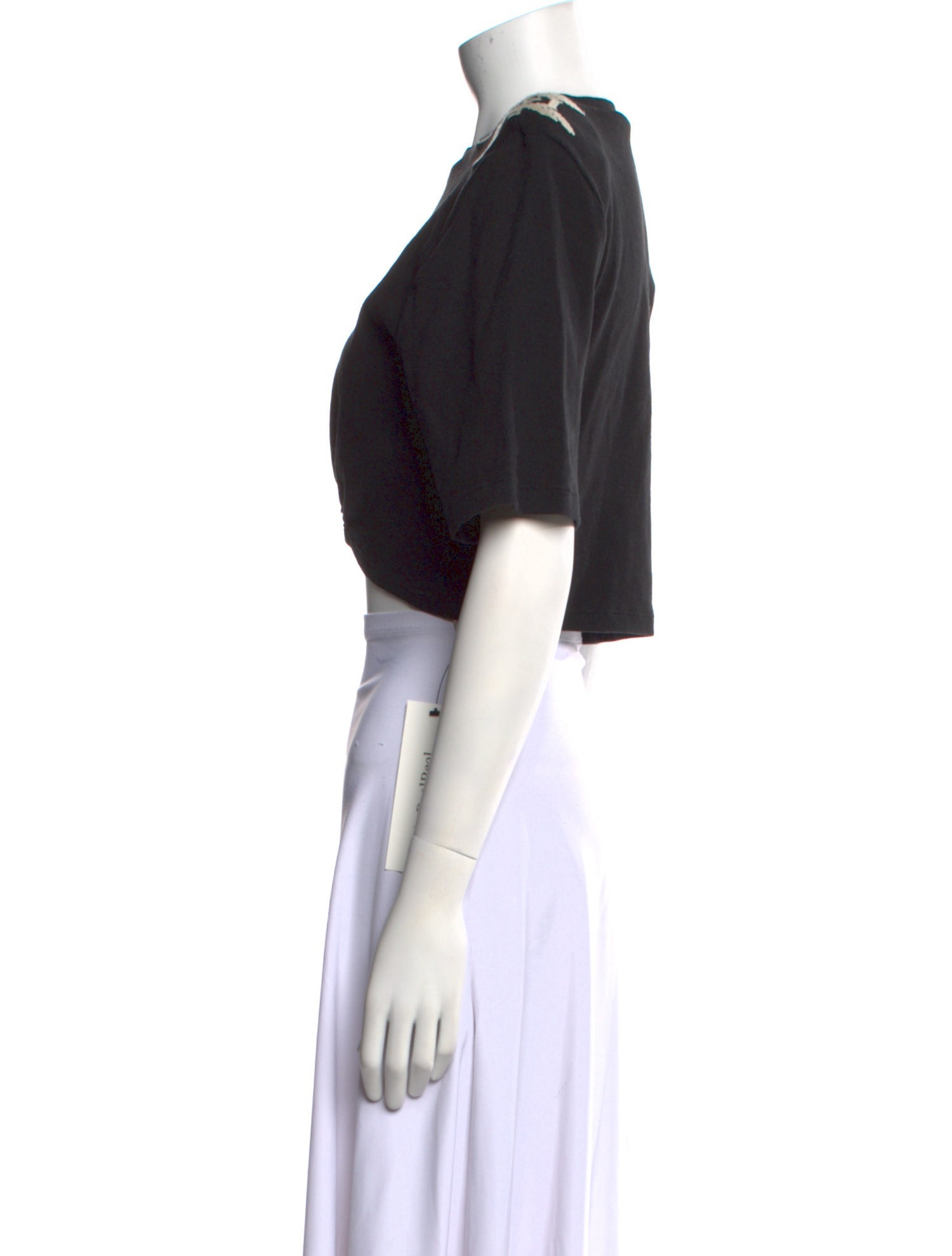 Johanna Ortiz Crew Neck Short Sleeve Crop Top