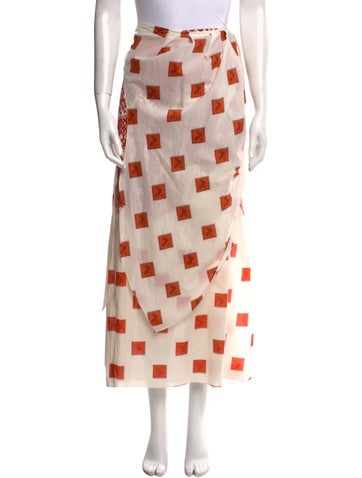 Johanna Ortiz Skirts Plaid Print Long Skirt L