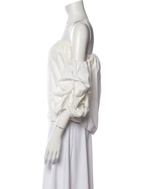 Johanna Ortiz Off-The-Shoulder Three-Quarter Sleeve Crop Top