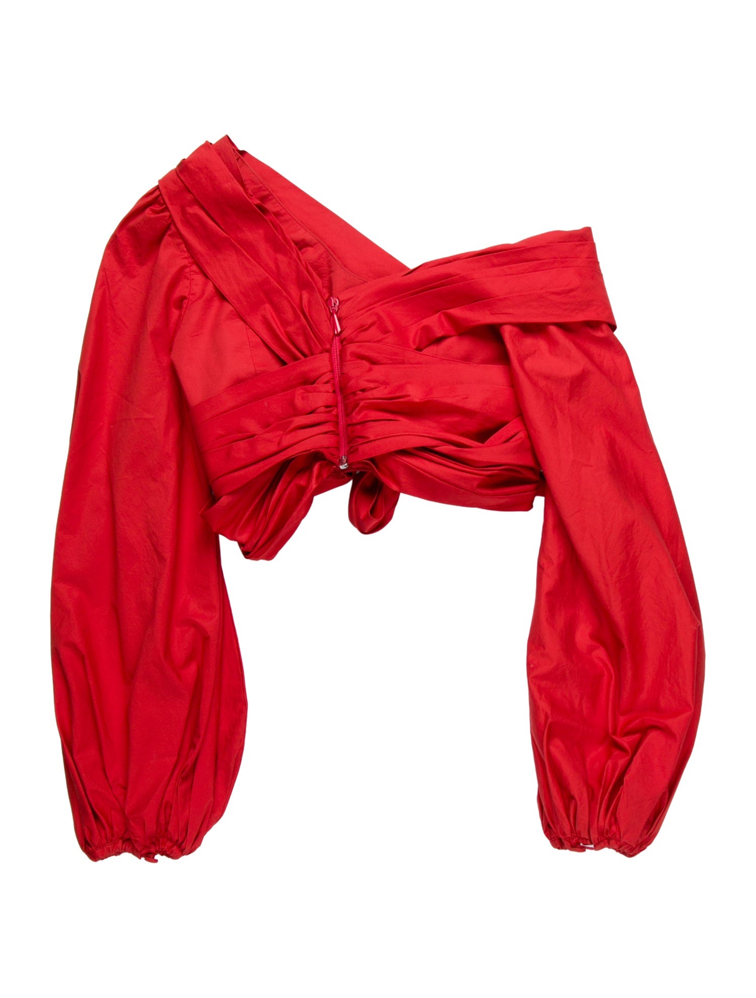 Johanna Ortiz One-Shoulder Sleeveless Crop Top