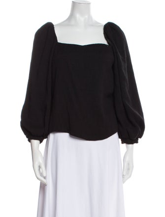 Johanna Ortiz Square Neckline Three-Quarter Sleeve Blouse