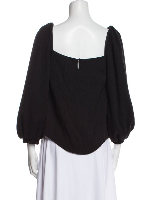 Johanna Ortiz Square Neckline Three-Quarter Sleeve Blouse
