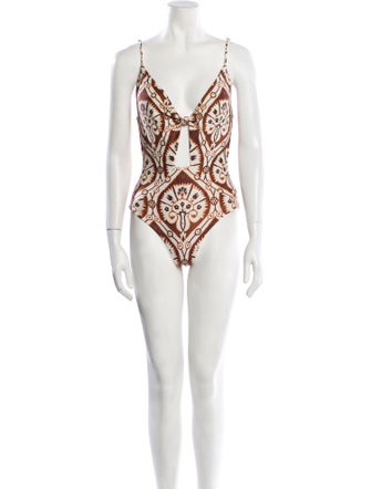 Johanna Ortiz Printed Cutout Accent One-Piece