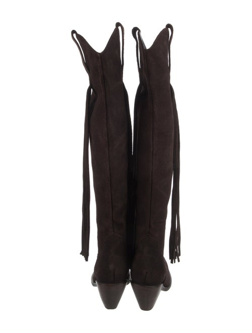 Johanna Ortiz Suede Fringe Trim Accent Western Boots