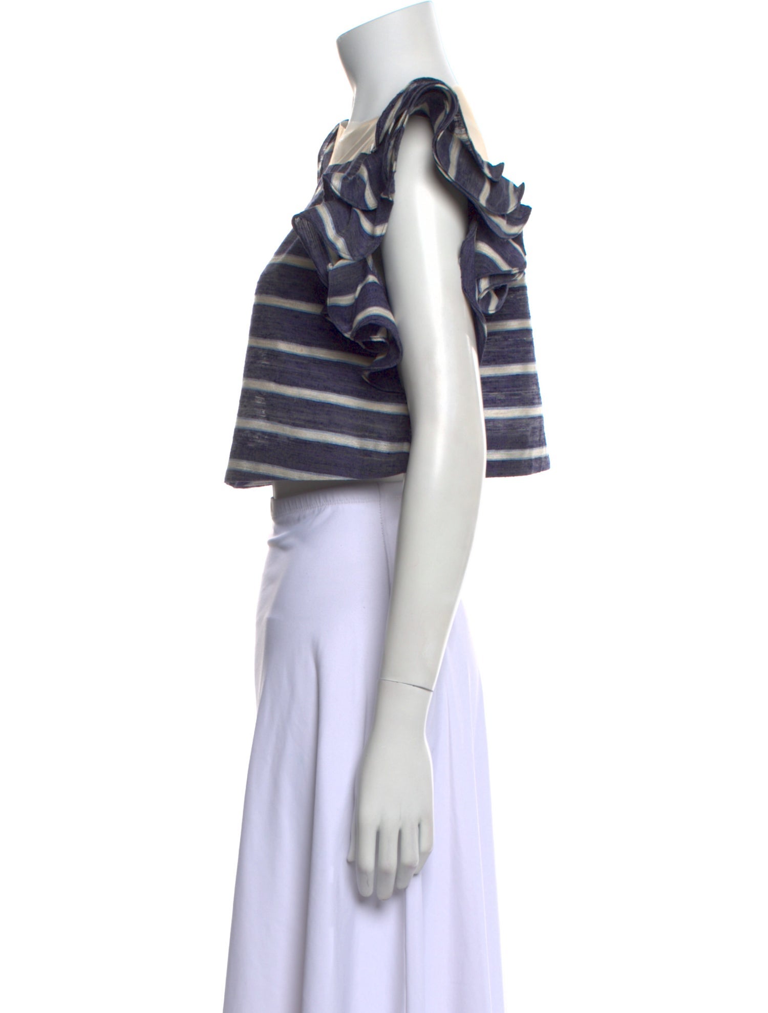 Johanna Ortiz Silk Striped Crop Top