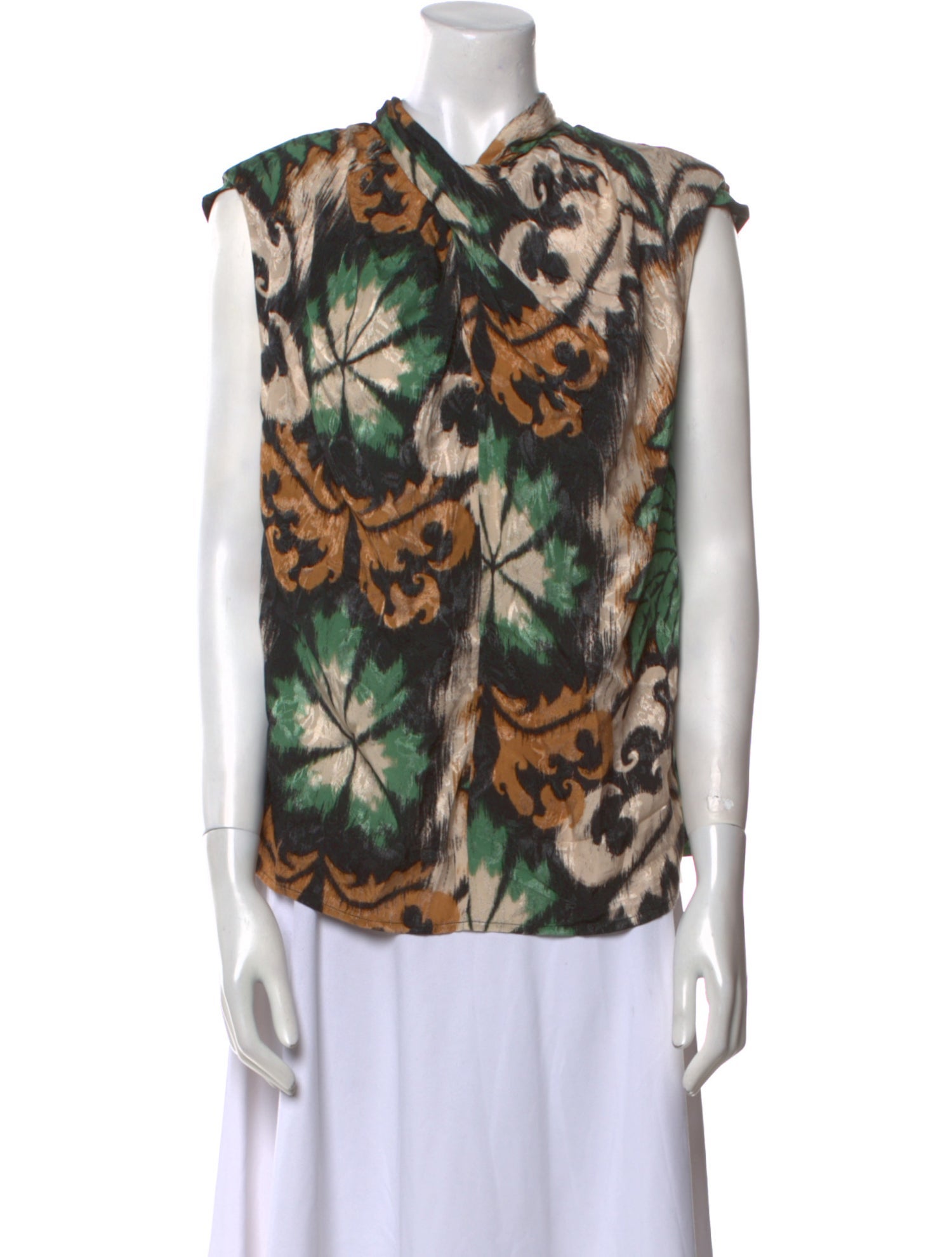 Johanna Ortiz Printed Cowl Neck Blouse