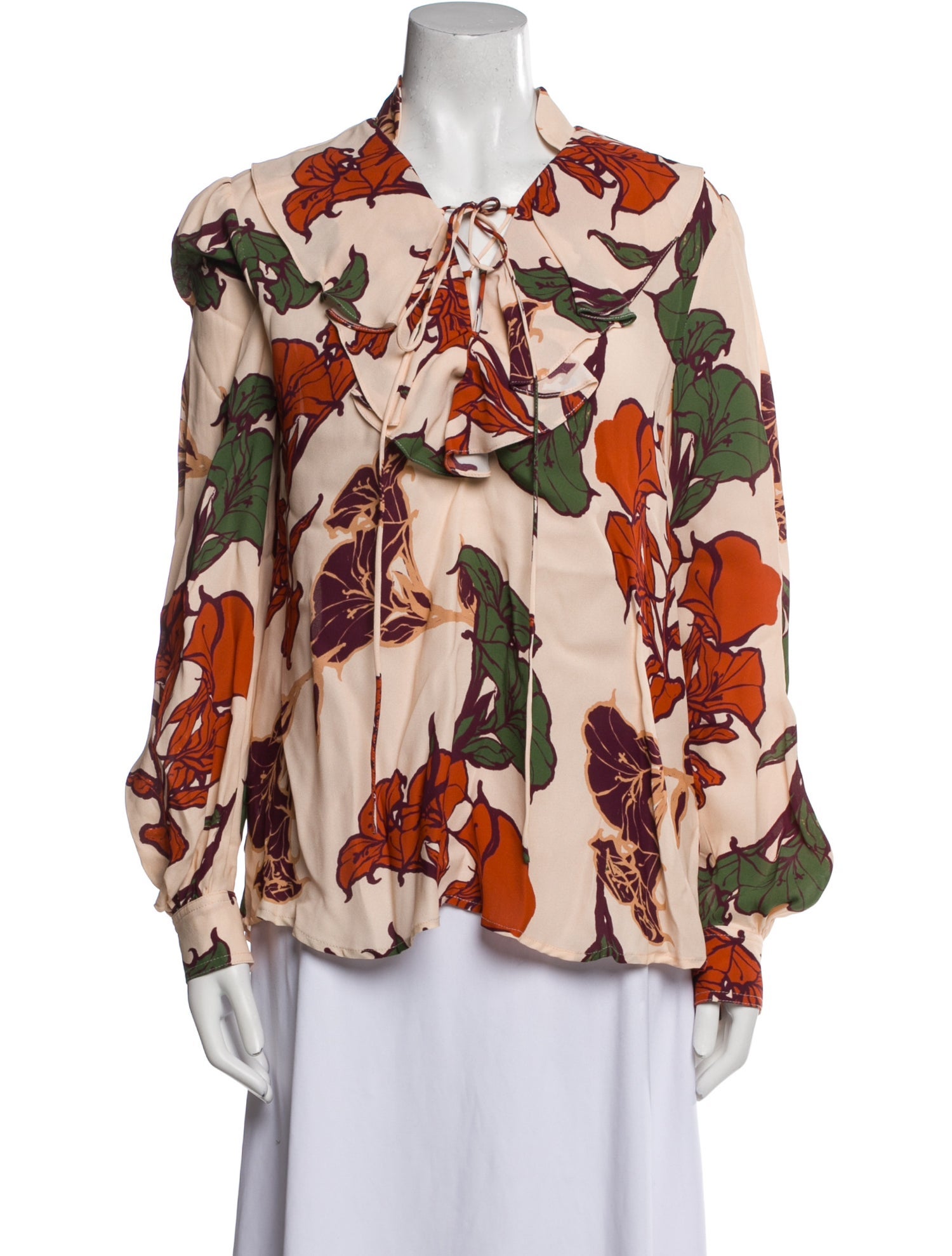 Johanna Ortiz Floral Print Long Sleeve Blouse