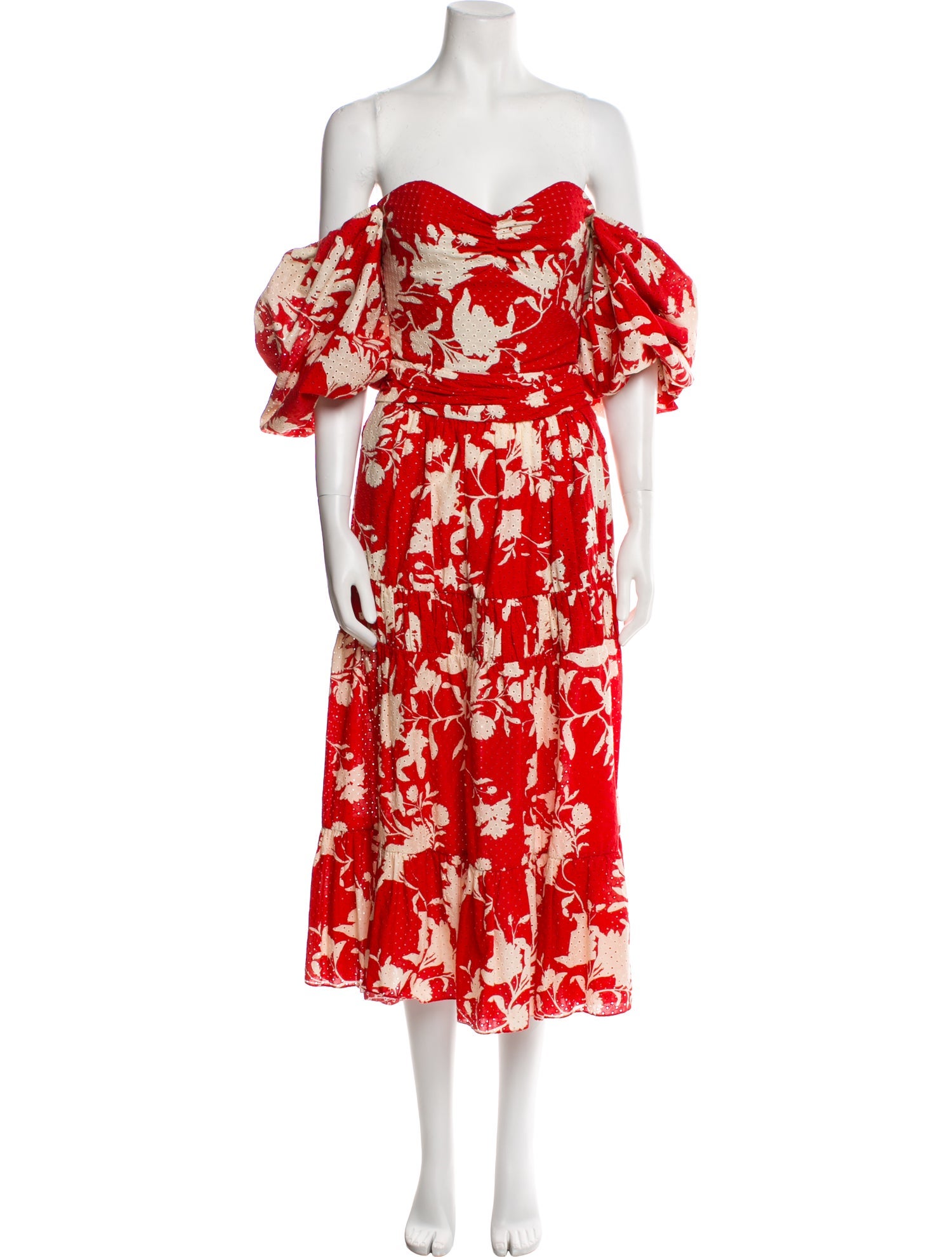 Johanna Ortiz Floral Print Midi Length Dress