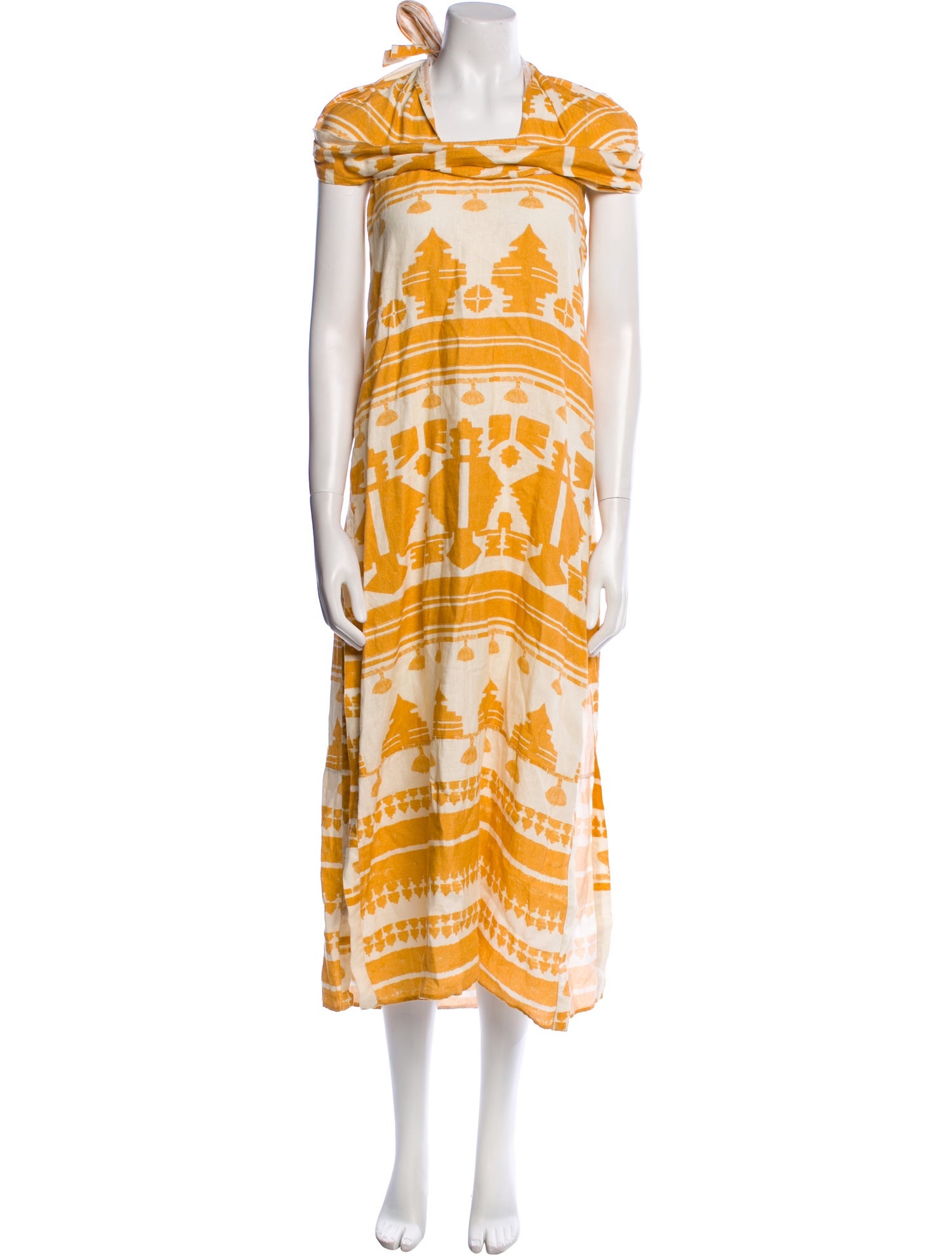 Johanna Ortiz Linen Long Dress